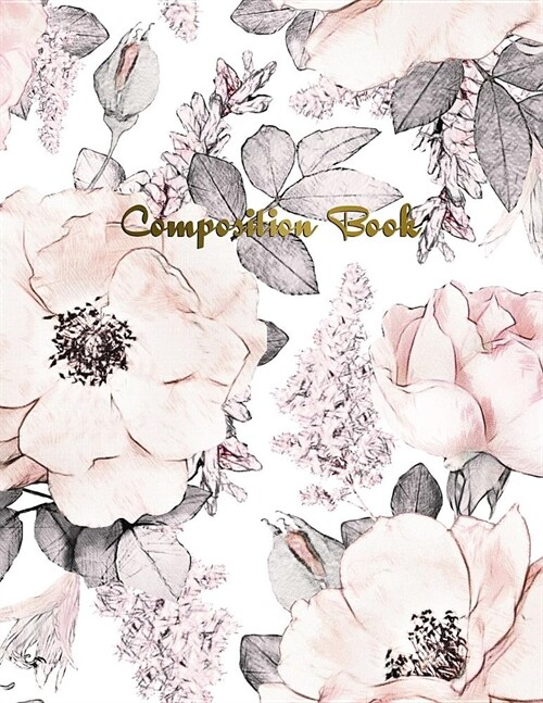 Composition Book: Pink Roses Squared Graph Paper 5 X 5 (.20 (Paperback)