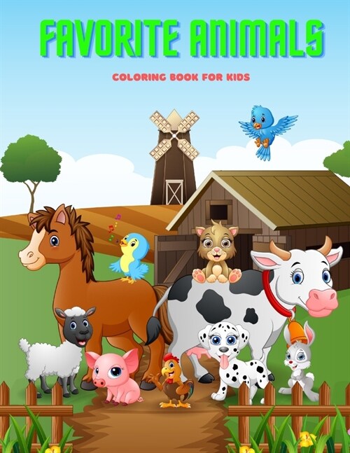 FAVORITE ANIMALS - Coloring Book For Kids (Paperback)