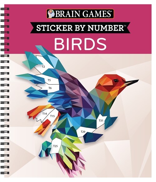 Brain Games - Sticker by Number: Birds (28 Images to Sticker) (Spiral)