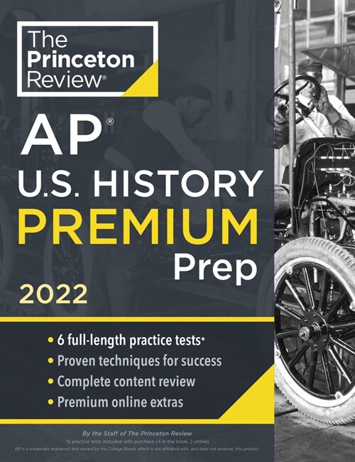 [중고] Princeton Review AP U.S. History Premium Prep, 2022: 6 Practice Tests + Complete Content Review + Strategies & Techniques (Paperback)