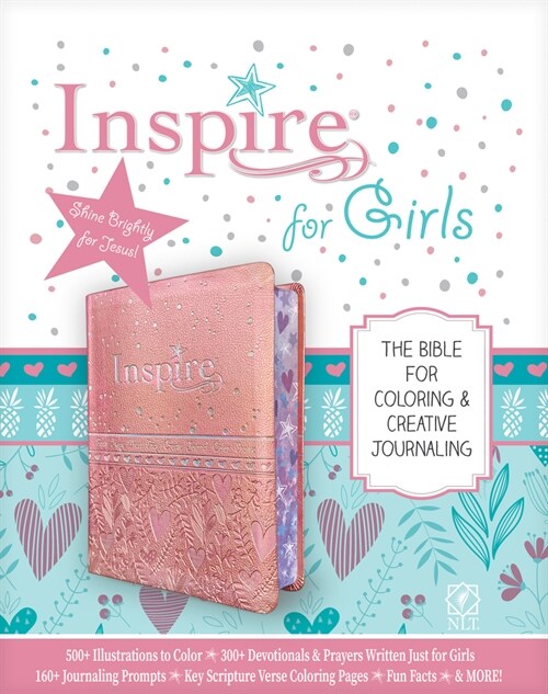 Inspire Bible for Girls NLT (Leatherlike, Pink): The Bible for Coloring & Creative Journaling (Imitation Leather)