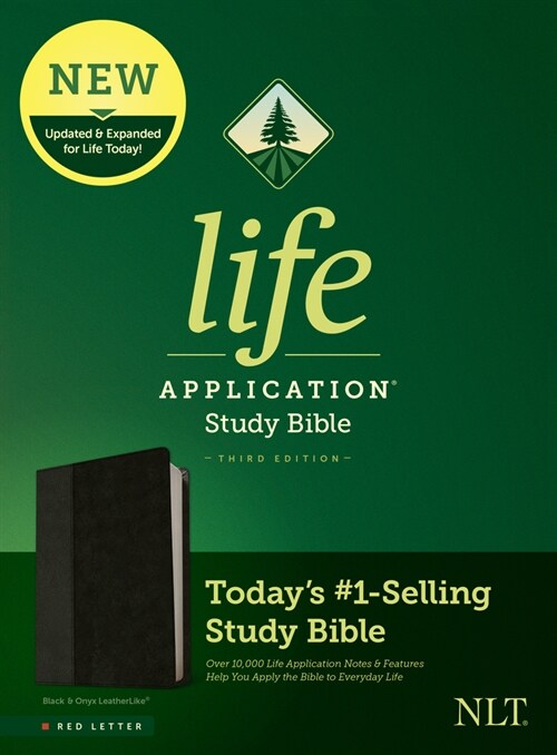 NLT Life Application Study Bible, Third Edition (Leatherlike, Black/Onyx, Red Letter) (Imitation Leather)