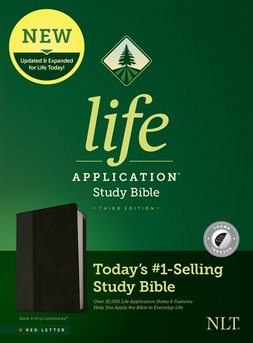 NLT Life Application Study Bible, Third Edition (Leatherlike, Black/Onyx, Indexed, Red Letter) (Imitation Leather)