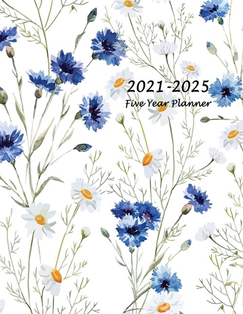 2021-2025 Five Year Planner: 60-Month Schedule Organizer 8.5 x 11 with Beautiful Coloring Pages (Volume 1) (Paperback)