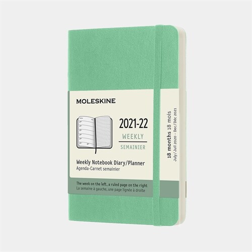 Moleskine 2021-2022 Weekly Planner, 18m, Pocket, Ice Green, Soft Cover (3.5 X 5.5) (Other)