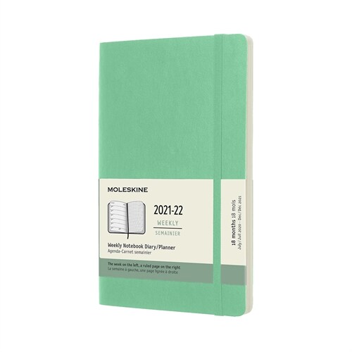 Moleskine 2021-2022 Weekly Planner, 18m, Large, Ice Green, Soft Cover (5 X 8.25) (Other)