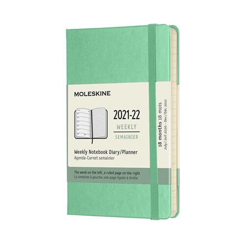 Moleskine 2021-2022 Weekly Planner, 18m, Pocket, Ice Green, Hard Cover (3.5 X 5.5) (Other)