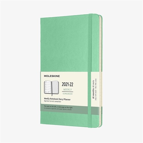Moleskine 2021-2022 Weekly Planner, 18m, Large, Ice Green, Hard Cover (5 X 8.25) (Other)