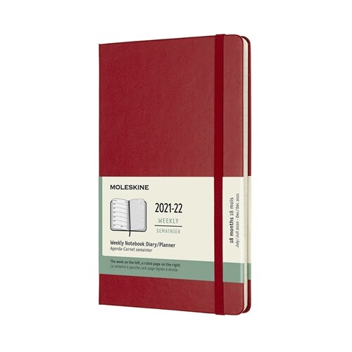 Moleskine 2021-2022 Weekly Planner, 18m, Large, Scarlet Red, Hard Cover (5 X 8.25) (Other)