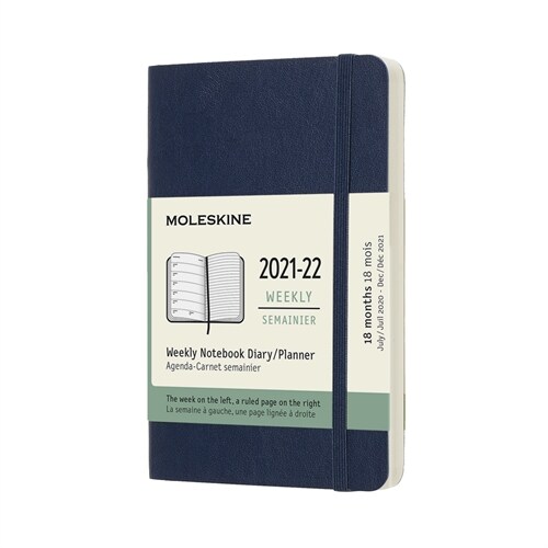 Moleskine 2021-2022 Weekly Planner, 18m, Pocket, Sapphire Blue, Soft Cover (3.5 X 5.5) (Other)