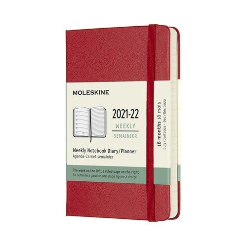 Moleskine 2021-2022 Weekly Planner, 18m, Pocket, Scarlet Red, Hard Cover (3.5 X 5.5) (Other)