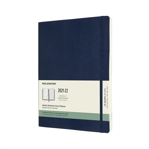 Moleskine 2021-2022 Weekly Planner, 18m, Extra Large, Sapphire Blue, Soft Cover (7.5 X 10) (Other)