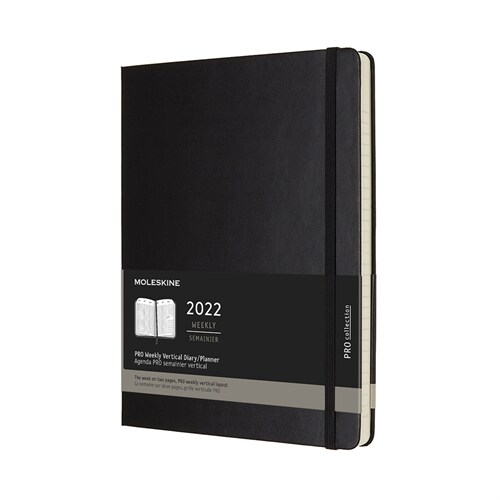 Moleskine 2022 Professional Weekly Vertical Planner, 12m, Extra Large, Black, Hard Cover (7.5 X 10) (Other)