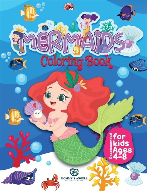 Mermaid Coloring Book: 48 Beautiful Coloring Pages of the Magic World of Mermaids (One-Sided, Large Print, Recommended for Kids Ages 4-8) (Paperback)