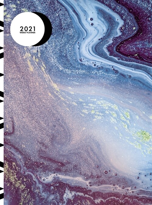 Weekly Planner 2021 8.5 x 11: 12 Month Hardcover Planner 2021 January - December 2021 2 Pages per Week Blue Marble Design (Hardcover)