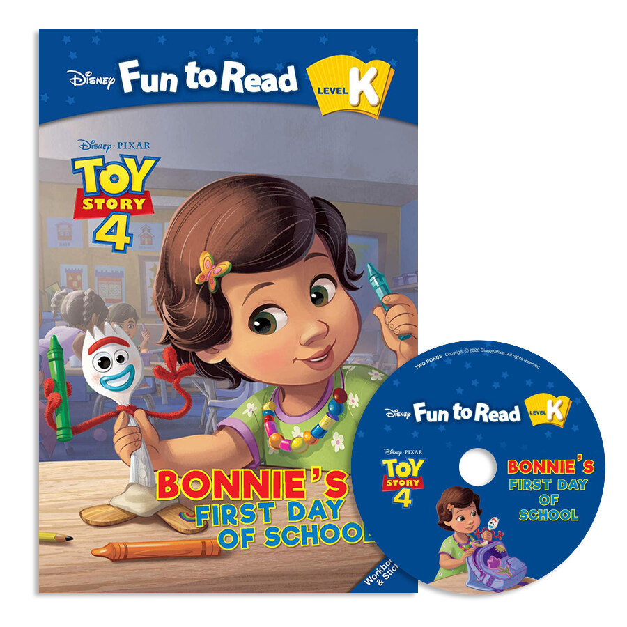 Disney Fun to Read Set K-20 : Bonnies First Day of School (토이스토리 4) (Paperback + Workbook + Audio CD + Sticker)