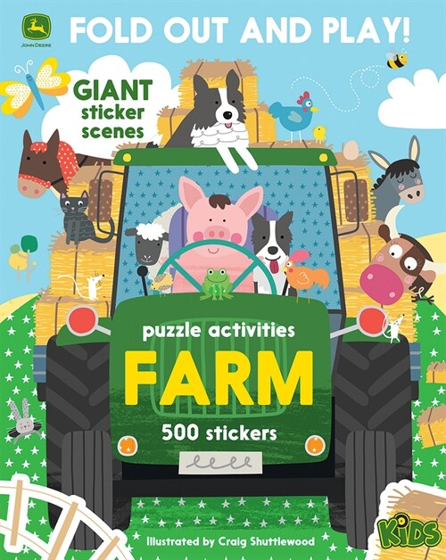 John Deere Kids Farm: 500 Stickers and Puzzle Activities: Fold Out and Play! (Paperback)