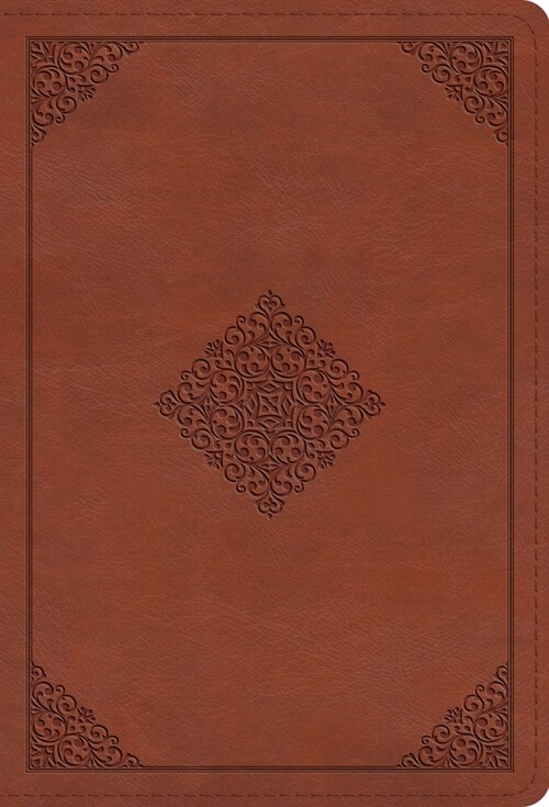 ESV Large Print Compact Bible (Trutone, Terracotta, Ornament Design) (Imitation Leather)