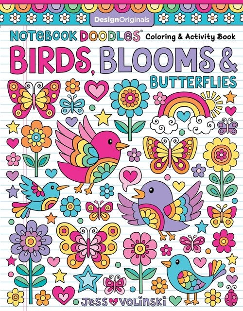 Notebook Doodles Birds, Blooms & Butterflies: Coloring & Activity Book (Paperback)