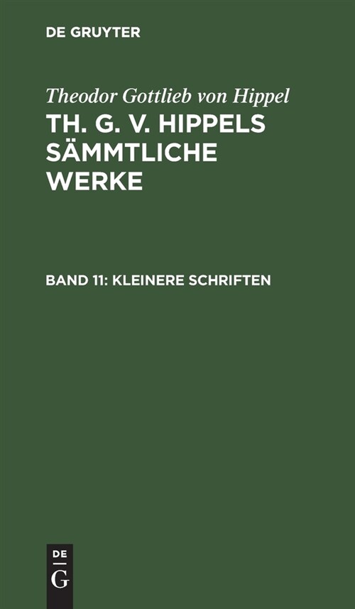 Kleinere Schriften (Hardcover, Reprint 2020)