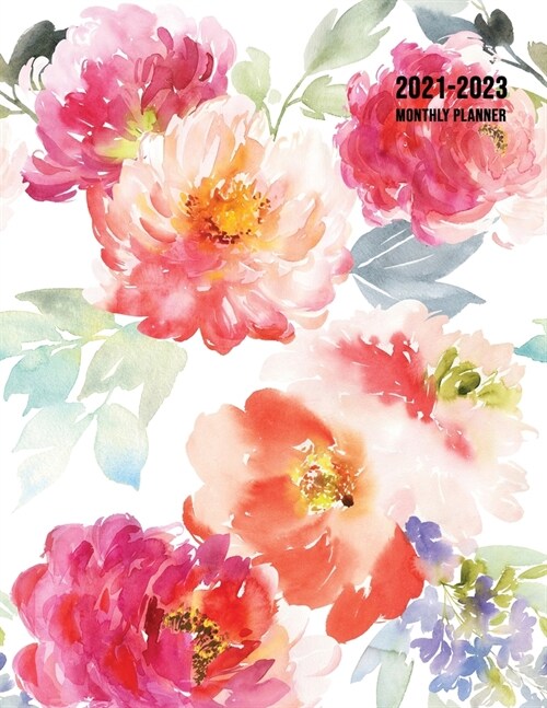 2021-2023 Monthly Planner: Large Three Year Planner with Floral Cover (Volume 1) (Paperback)