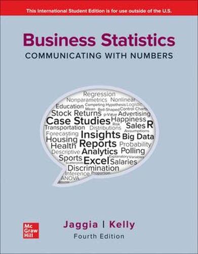ISE Business Statistics: Communicating with Numbers (Paperback, 4th)