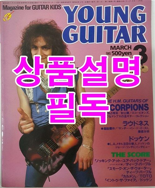 [중고] YOUNG GUITAR 영기타 85년 3월 발행 - 일본잡지