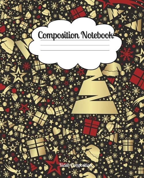 Christmas Composition Notebook: Amazing Christmas Wide Ruled Paper Notebook - Wide Blank Lined Workbook for Teens, Kids, Girls with Cute Christmas Pat (Paperback)