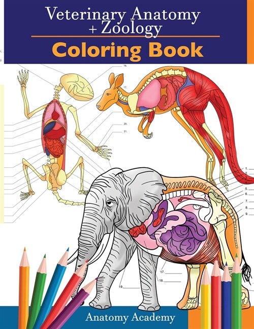 Veterinary & Zoology Coloring Book: 2-in-1 Compilation Incredibly Detailed Self-Test Animal Anatomy Color workbook Perfect Gift for Vet Students and A (Paperback)