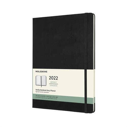 Moleskine 2022 Weekly Planner, 12m, Extra Large, Black, Hard Cover (7.5 X 10) (Other)