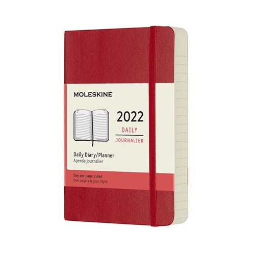 Moleskine 2022 Daily Planner, 12m, Pocket, Scarlet Red, Soft Cover (3.5 X 5.5) (Other)