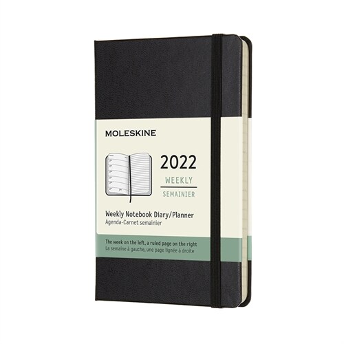 Moleskine 2022 Weekly Planner, 12m, Pocket, Black, Hard Cover (3.5 X 5.5) (Other)