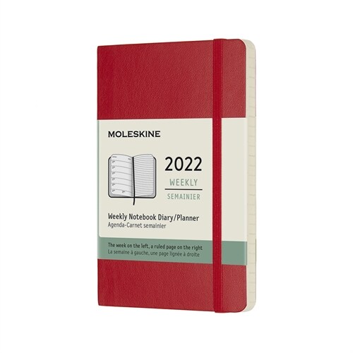 Moleskine 2022 Weekly Planner, 12m, Pocket, Scarlet Red, Soft Cover (3.5 X 5.5) (Other)