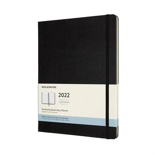 Moleskine 2022 Monthly Planner, 12m, Extra Large, Black, Hard Cover (7.5 X 10) (Other)