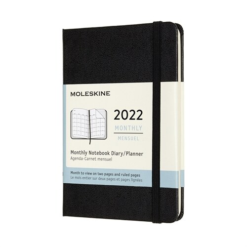 Moleskine 2022 Monthly Planner, 12m, Pocket, Black, Hard Cover (3.5 X 5.5) (Other)