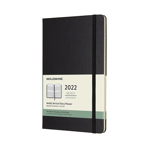 Moleskine 2022 Weekly Vertical Planner, 12m, Large, Black, Hard Cover (5 X 8.25) (Other)