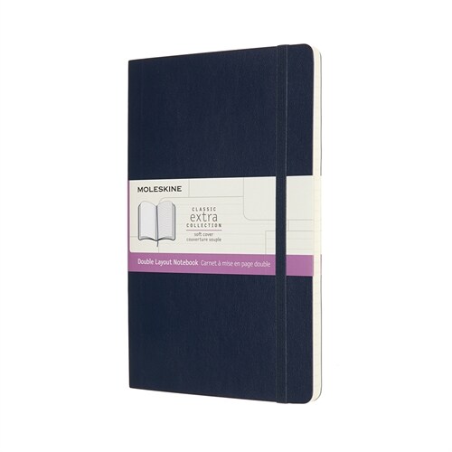 Moleskine Notebook, Ruled-Plain, Sapphire Blue, Large, Soft Cover (5 X 8.25) (Hardcover)