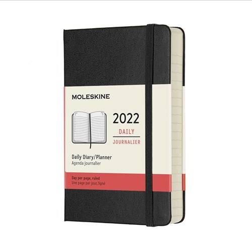 Moleskine 2022 Daily Planner, 12m, Pocket, Black, Hard Cover (3.5 X 5.5) (Other)