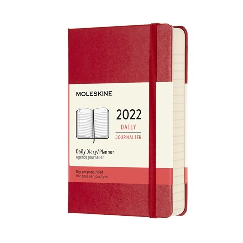 Moleskine 2022 Daily Planner, 12m, Pocket, Scarlet Red, Hard Cover (3.5 X 5.5) (Other)