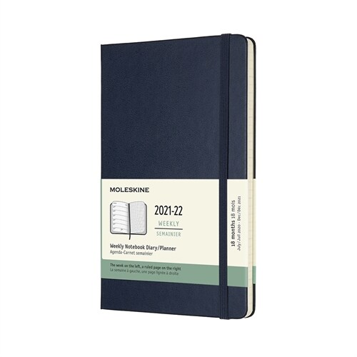 Moleskine 2021-2022 Weekly Planner, 18m, Large, Sapphire Blue, Hard Cover (5 X 8.25) (Other)