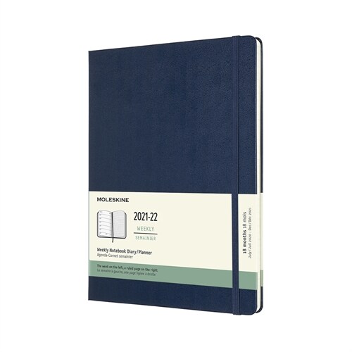 Moleskine 2021-2022 Weekly Planner, 18m, Extra Large, Sapphire Blue, Hard Cover (7.5 X 10) (Other)