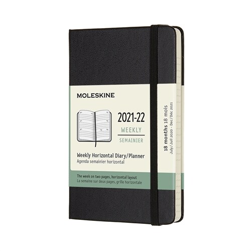 Moleskine 2021-2022 Weekly Horizontal Planner, 18m, Pocket, Black, Hard Cover (3.5 X 5.5) (Other)