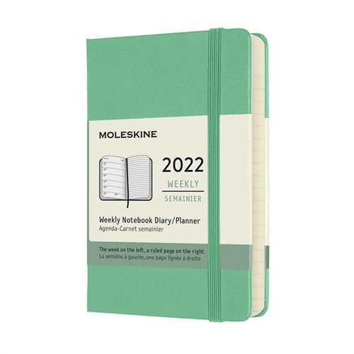 Moleskine 2022 Weekly Planner, 12m, Pocket, Ice Green, Hard Cover (3.5 X 5.5) (Other)