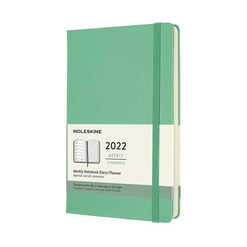 Moleskine 2022 Weekly Planner, 12m, Large, Ice Green, Hard Cover (5 X 8.25) (Other)