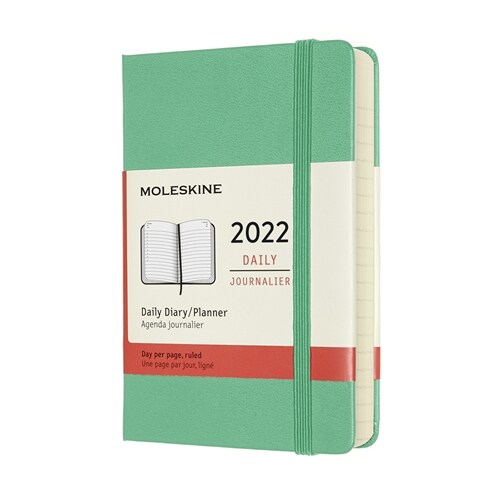 Moleskine 2022 Daily Planner, 12m, Pocket, Ice Green, Hard Cover (3.5 X 5.5) (Other)