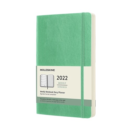 Moleskine 2022 Weekly Planner, 12m, Large, Ice Green, Soft Cover (5 X 8.25) (Other)