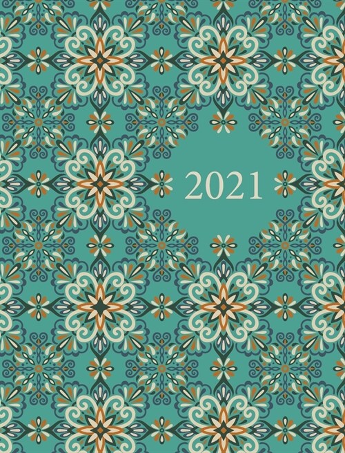 2021 Planner: With Coloured Interiors 8 x 10 (Large) Hardback (Hardcover)