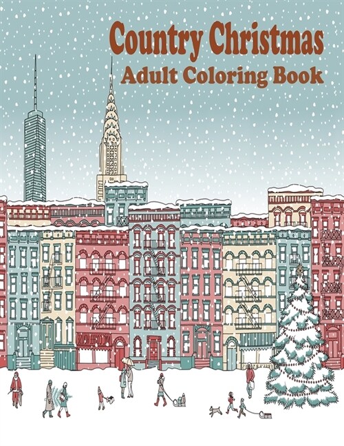 Country Christmas Adult Coloring Book (Paperback)