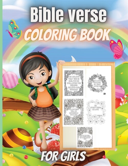 Bible Verse Coloring Book For Girls: -Amazing Christian Coloring Gift Book for Girls with Inspirational Bible Verse Quotes. (Paperback)