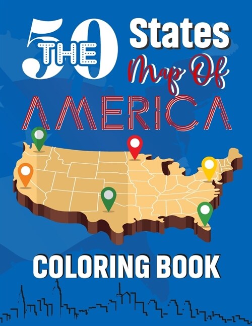 The 50 States Map Of America Coloring Book: The United states maps color fifty beautiful mandala and 50 states nature flower and more illustration per (Paperback)